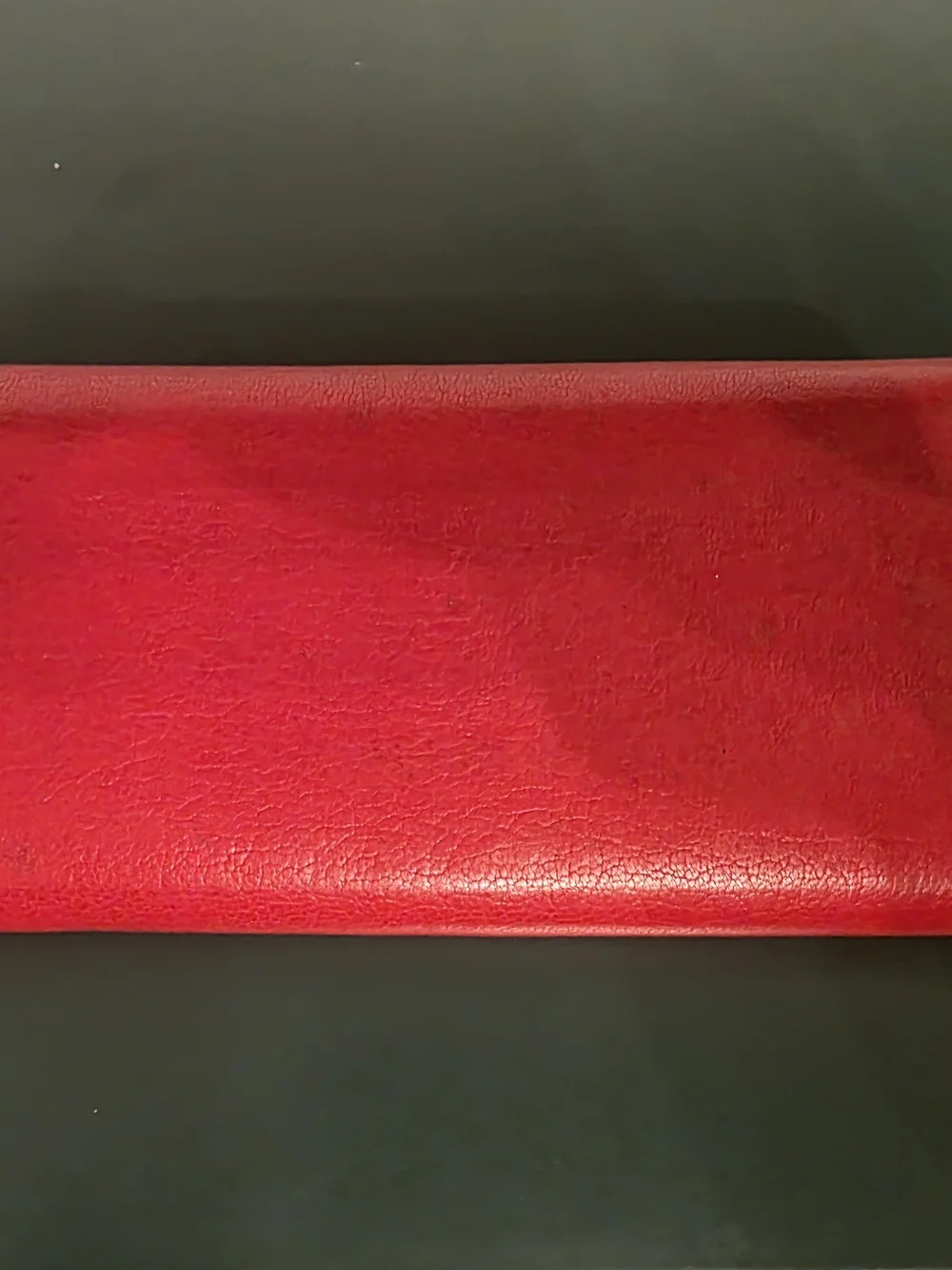 Red Leather Wallet with Logo Plaque